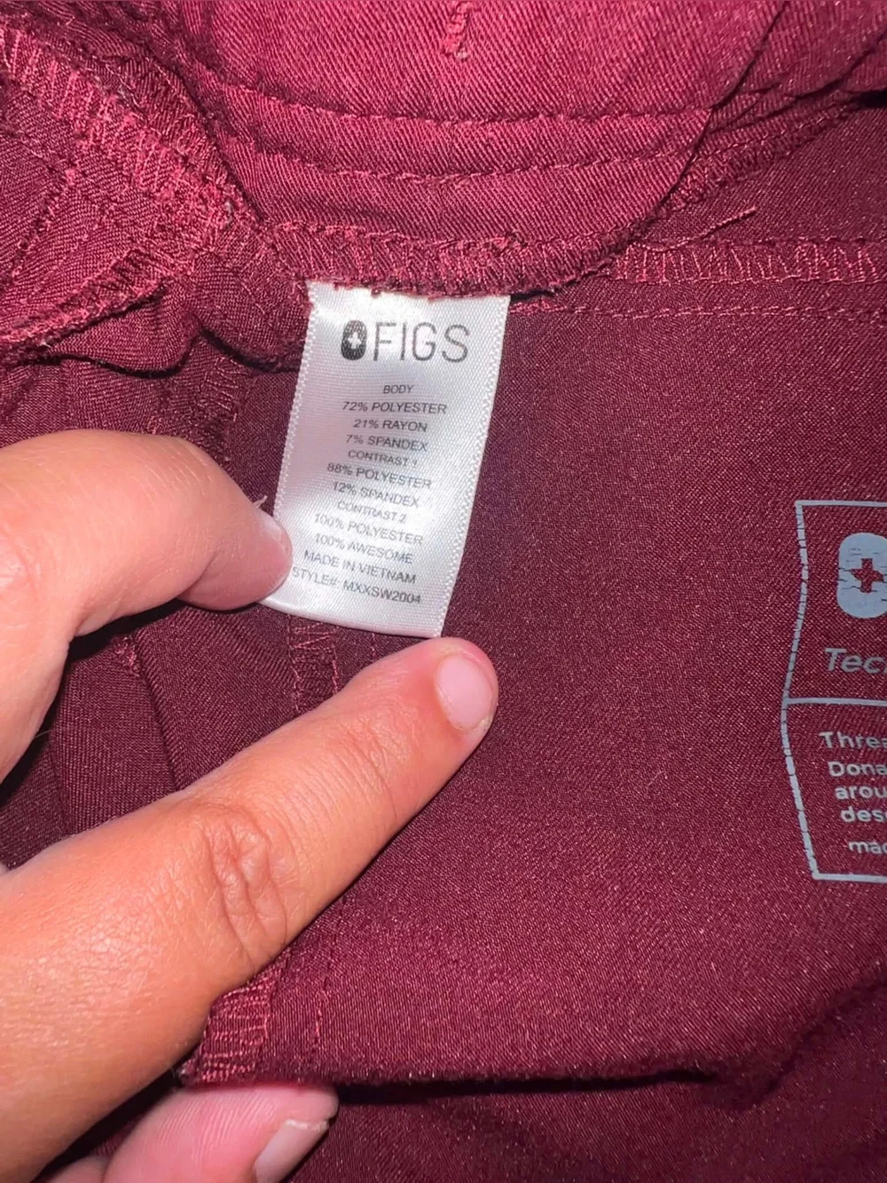 Men’s Figs Tansen Jogger Scrub Pants- Burgundy- Size Medium